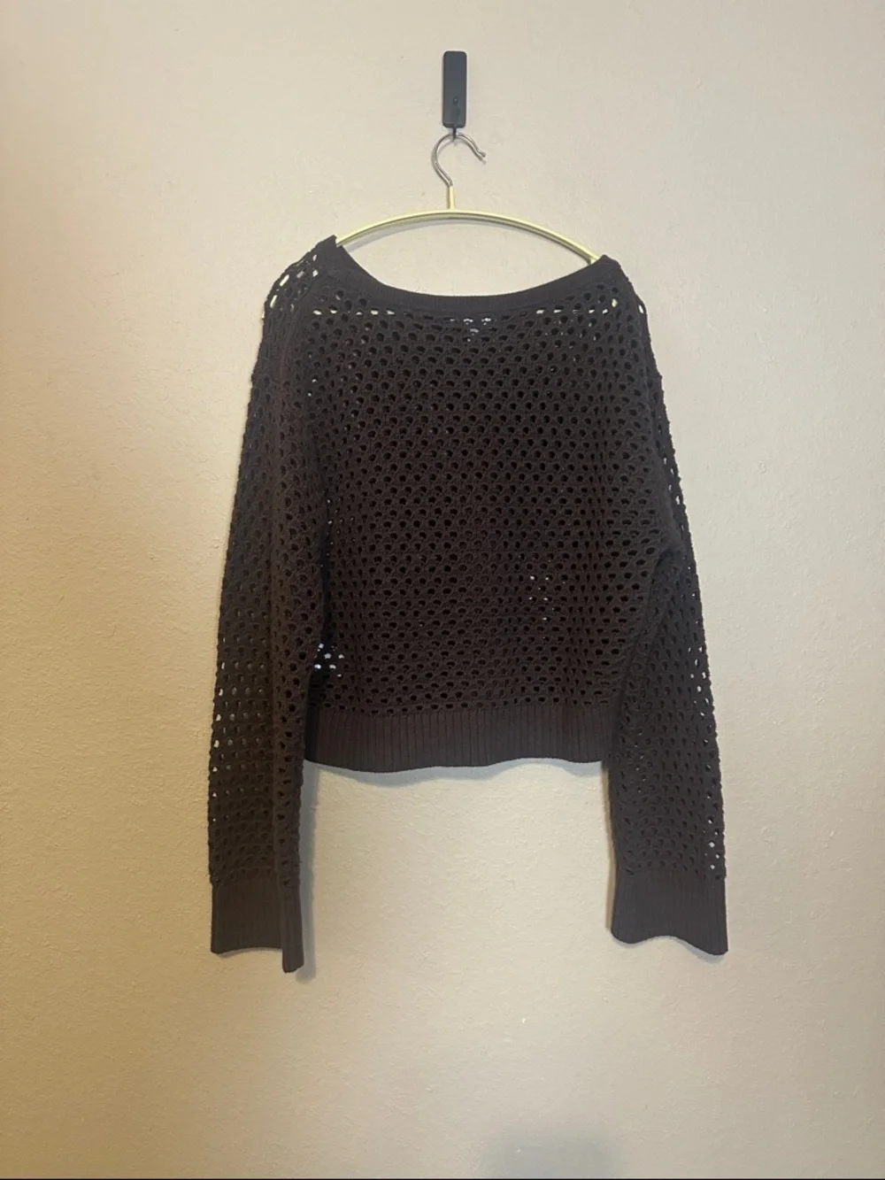 J. Crew Pointelle Boatneck Sweater Brown Size‎ Medium